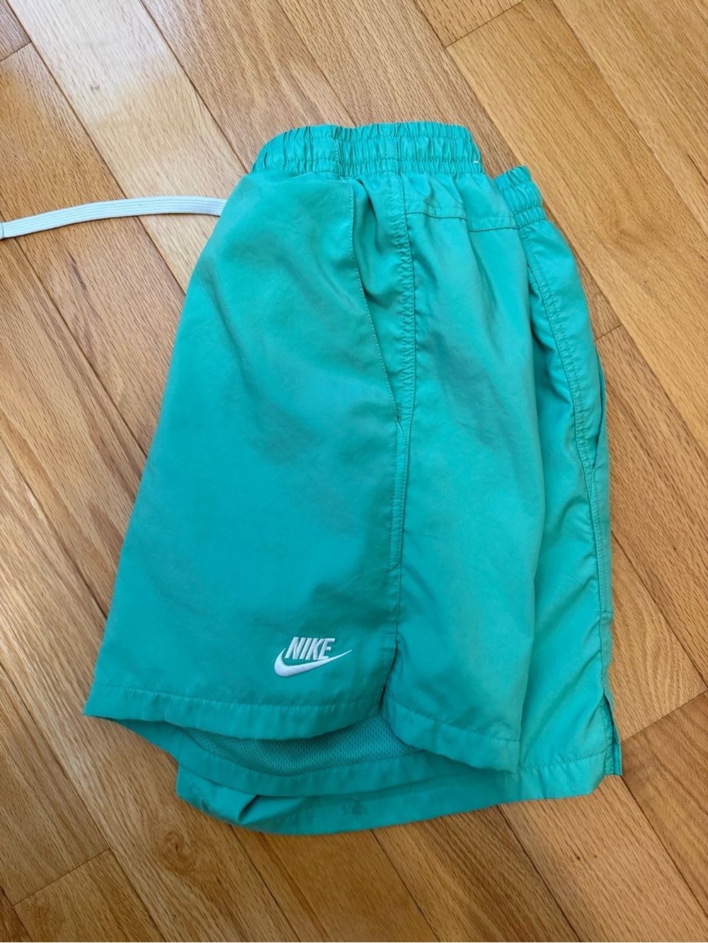 Nike Men's Teal Green Athletic Shorts with White Drawstring - Picture 3 of 3